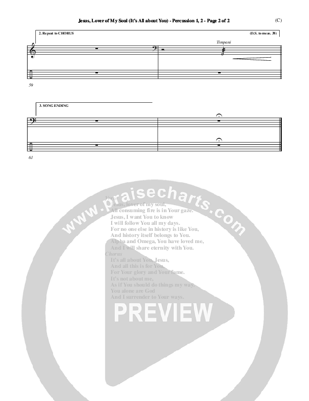 Jesus Lover of My Soul (It's All About You) Percussion 1/2 (Paul Oakley)