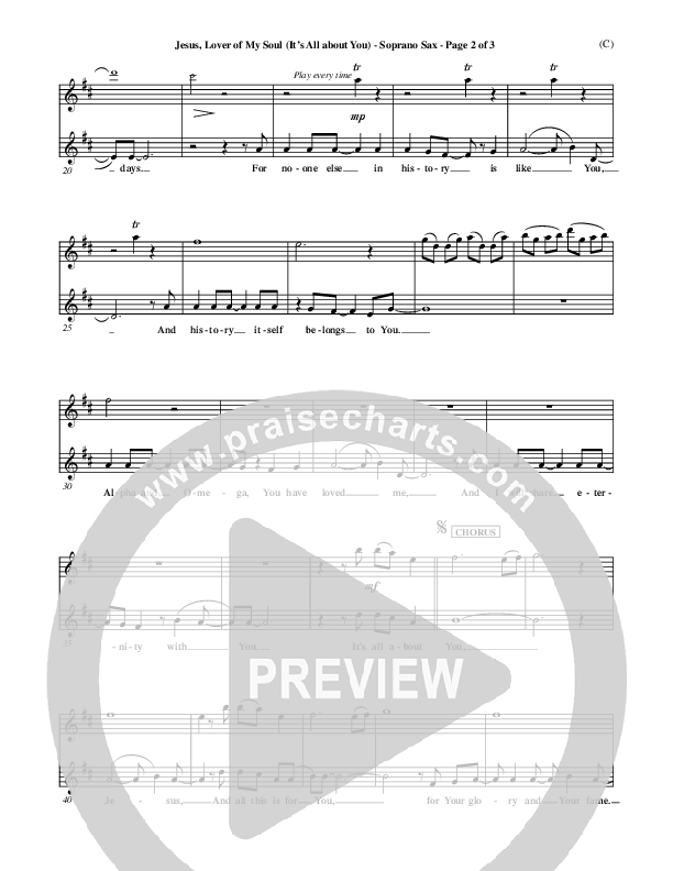 Jesus Lover of My Soul (It's All About You) Soprano Sax (Paul Oakley)