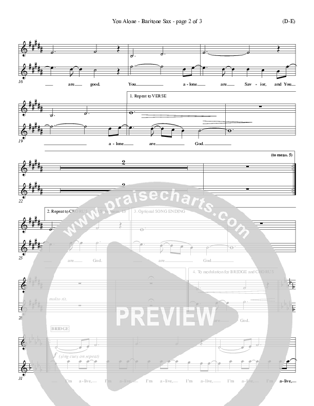 You Alone Bari Sax (David Crowder)