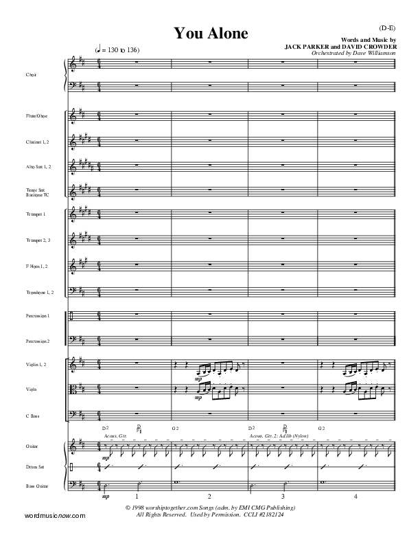 You Alone Conductor's Score (David Crowder)