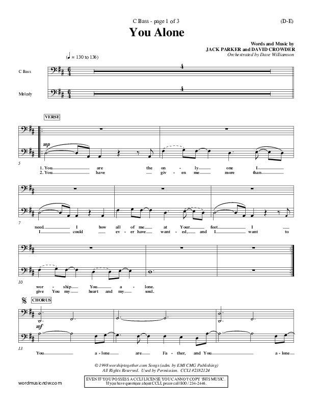 You Alone Contrabass (David Crowder)