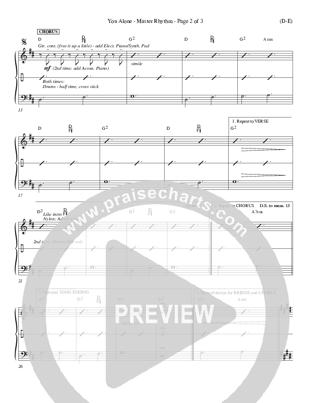 You Alone Rhythm Chart (David Crowder)