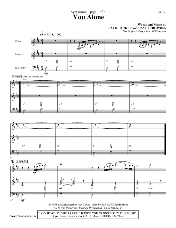 You Alone Synth (David Crowder)