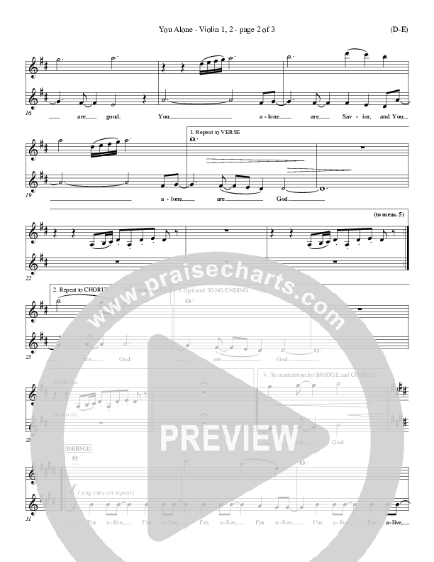 You Alone Violin 1/2 (David Crowder)