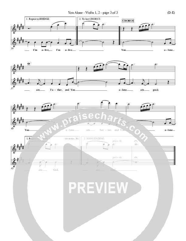 You Alone Violin 1/2 (David Crowder)