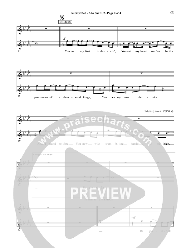 Be Glorified Alto Sax 1/2 (Chris Tomlin)