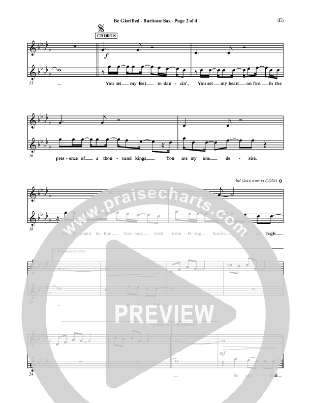 Be Glorified Bari Sax (Chris Tomlin)