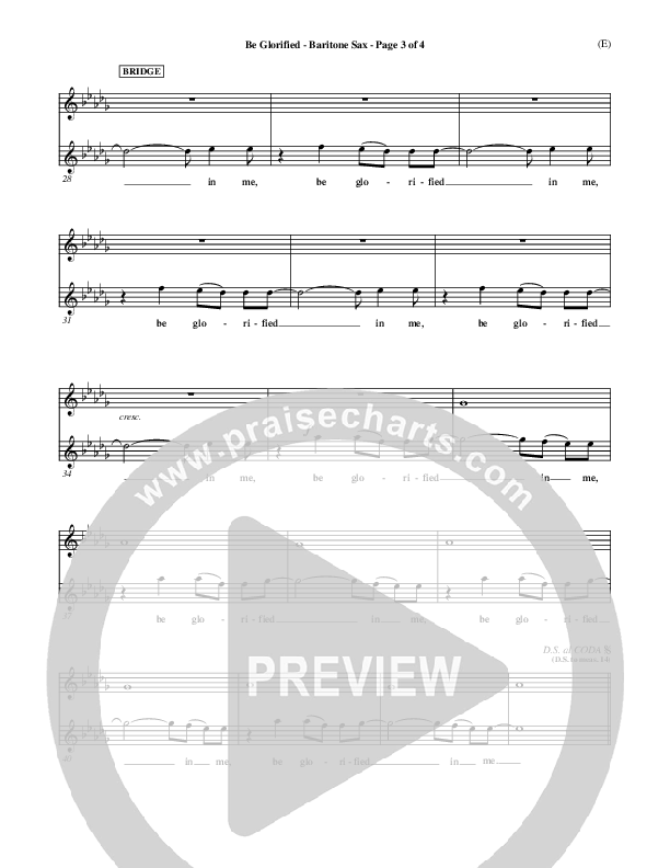 Be Glorified Bari Sax (Chris Tomlin)