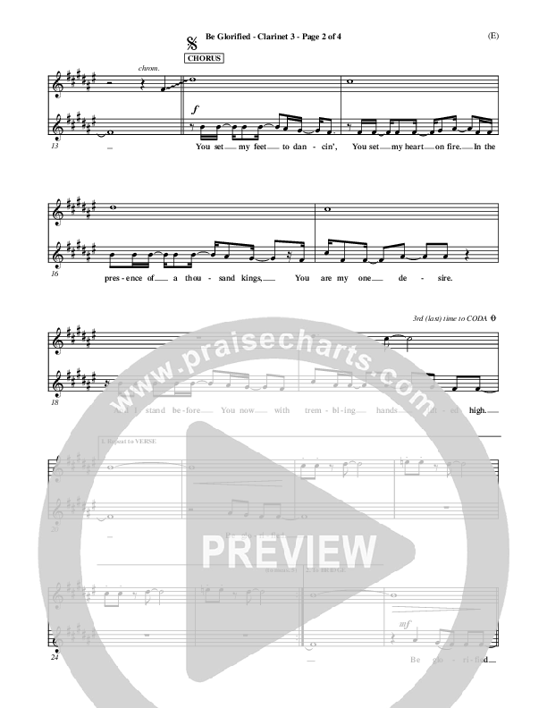 Be Glorified Clarinet 3 (Chris Tomlin)