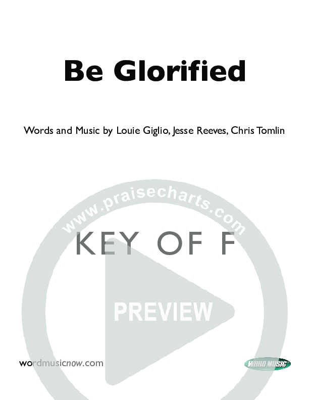 Be Glorified Cover Sheet (Chris Tomlin)