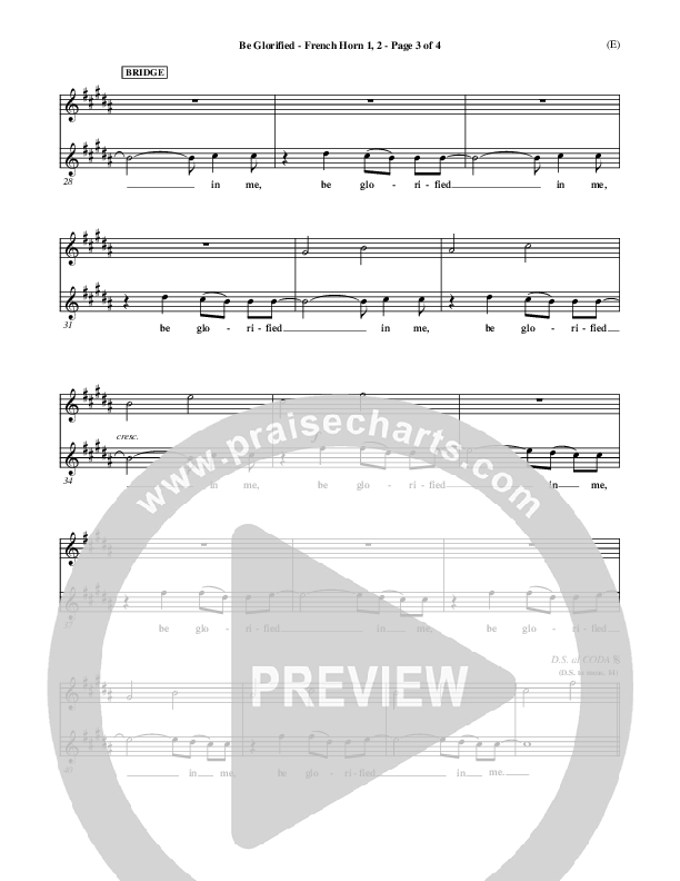 Be Glorified French Horn 1/2 (Chris Tomlin)