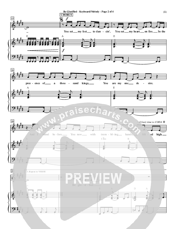 Be Glorified Piano/Vocal (Chris Tomlin)