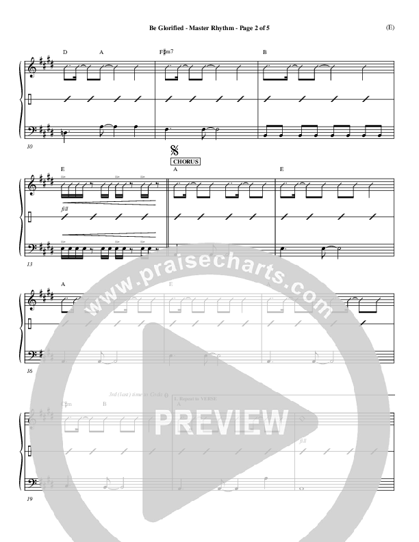 Be Glorified Rhythm Chart (Chris Tomlin)