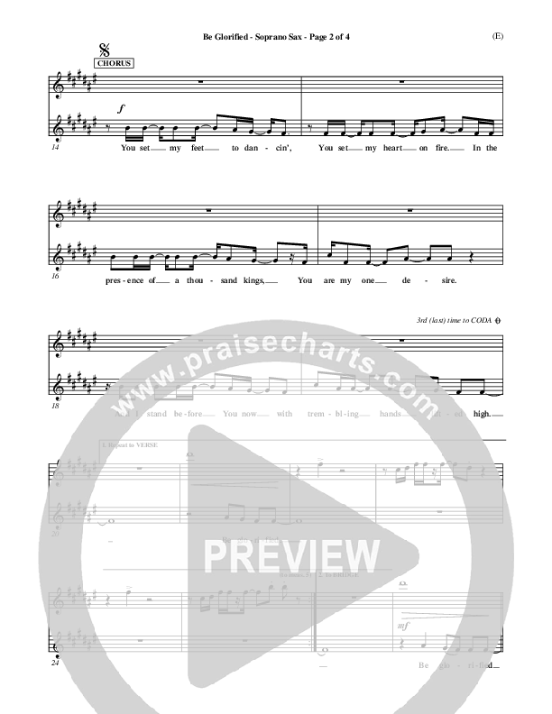 Be Glorified Soprano Sax (Chris Tomlin)