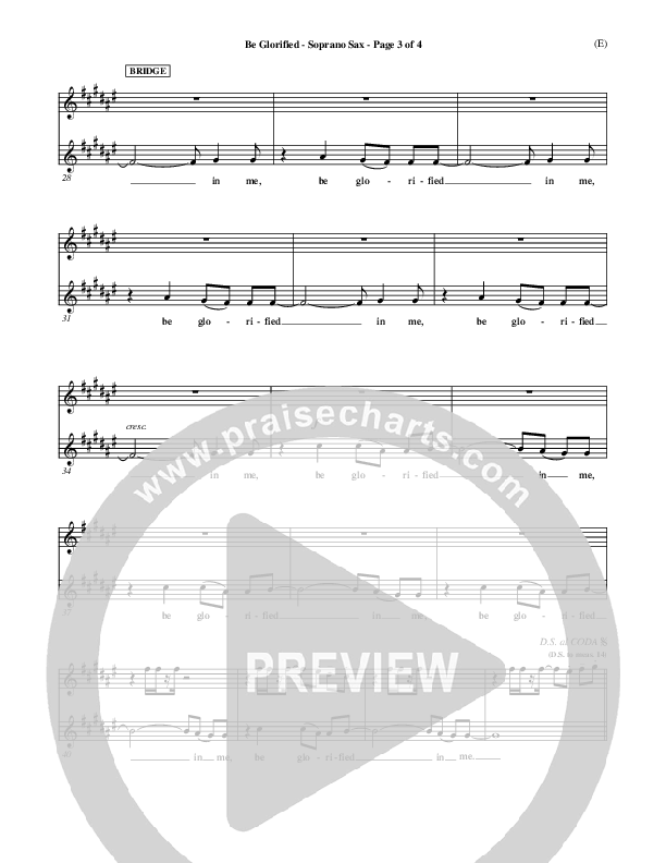 Be Glorified Soprano Sax (Chris Tomlin)