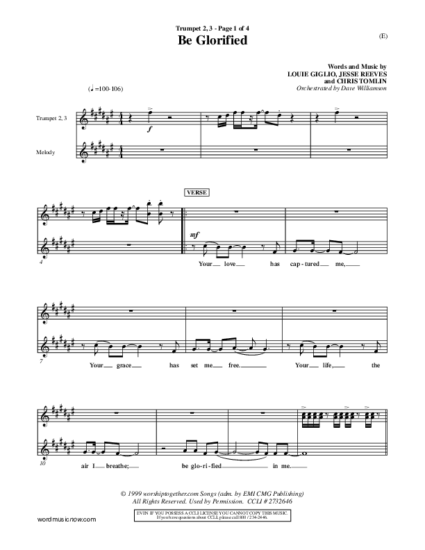 Be Glorified Trumpet 2/3 (Chris Tomlin)