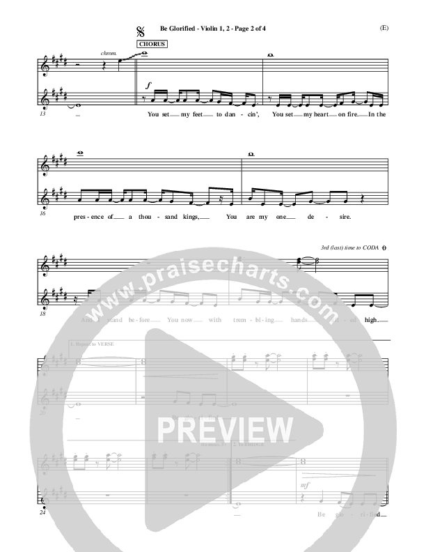 Be Glorified Violin 1/2 (Chris Tomlin)