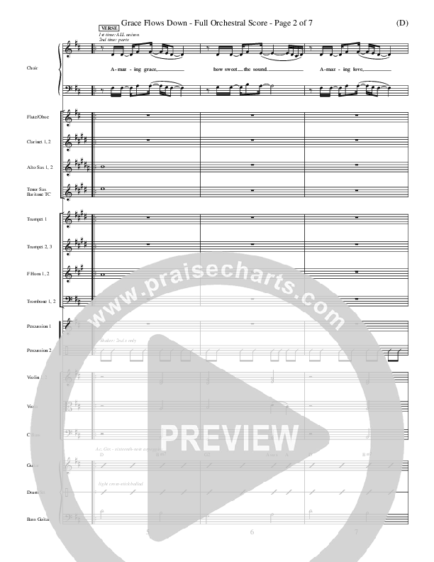 Grace Flows Down Conductor's Score ()