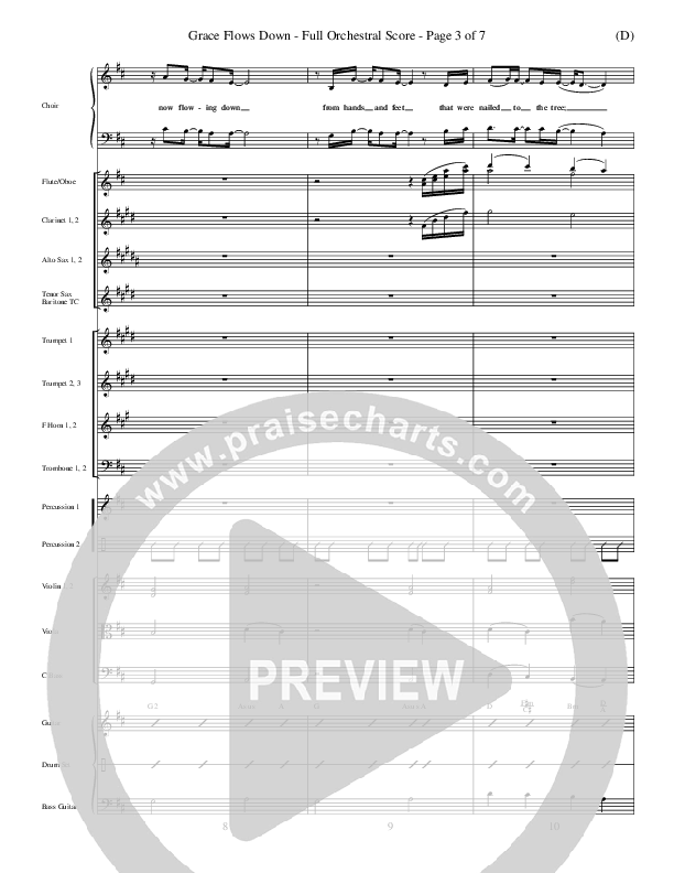 Grace Flows Down Conductor's Score ()