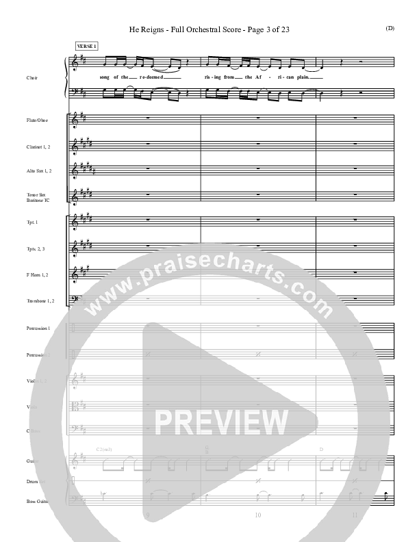 He Reigns Conductor's Score (Newsboys)