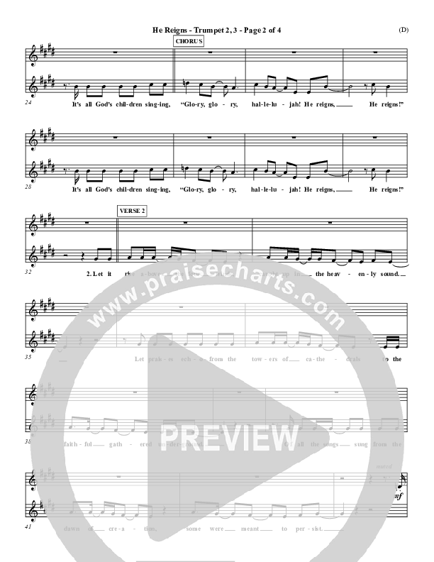 He Reigns Trumpet 2/3 (Newsboys)