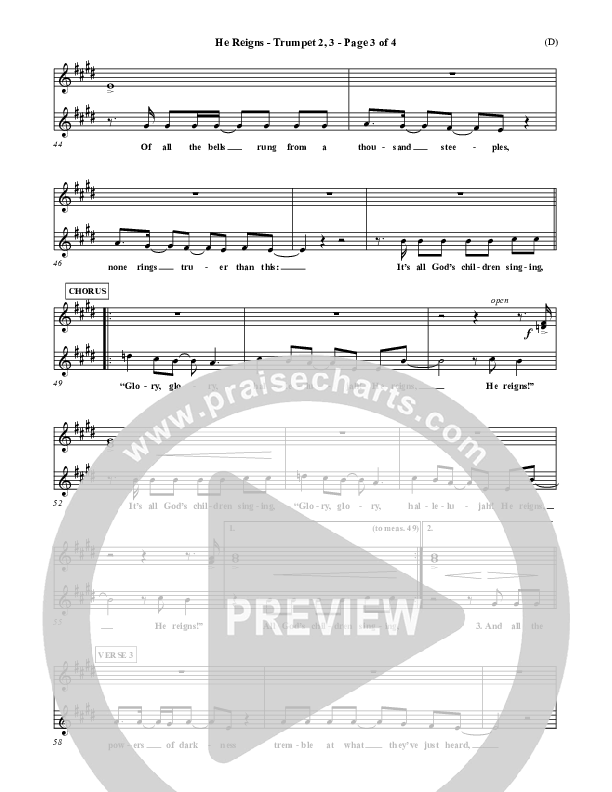 He Reigns Trumpet 2/3 (Newsboys)