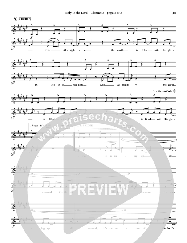 Holy Is The Lord Clarinet (Chris Tomlin)