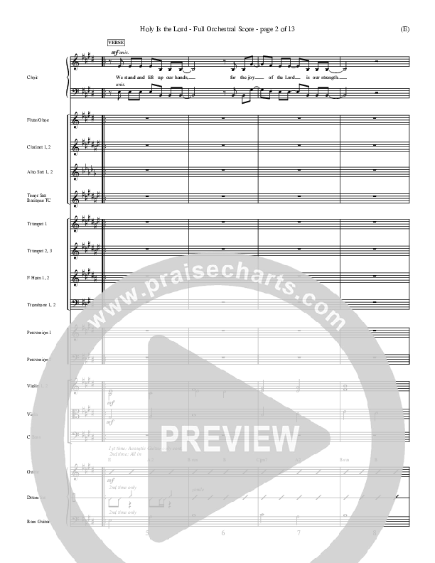 Holy Is The Lord Conductor's Score (Chris Tomlin)