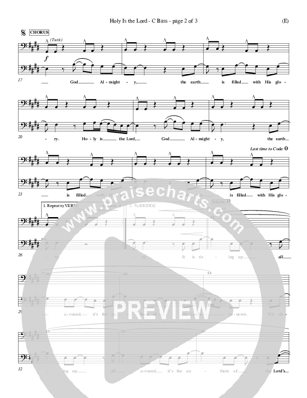 Holy Is The Lord Contrabass (Chris Tomlin)