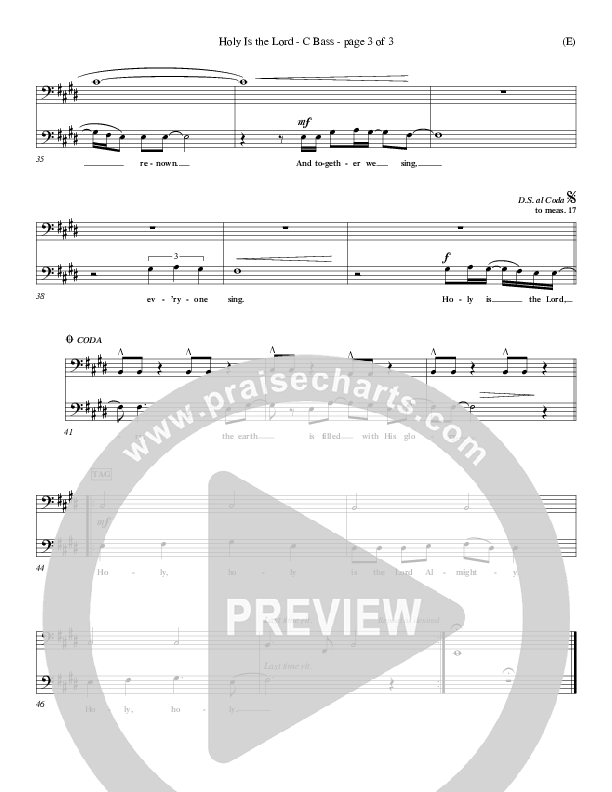 Holy Is The Lord Contrabass (Chris Tomlin)