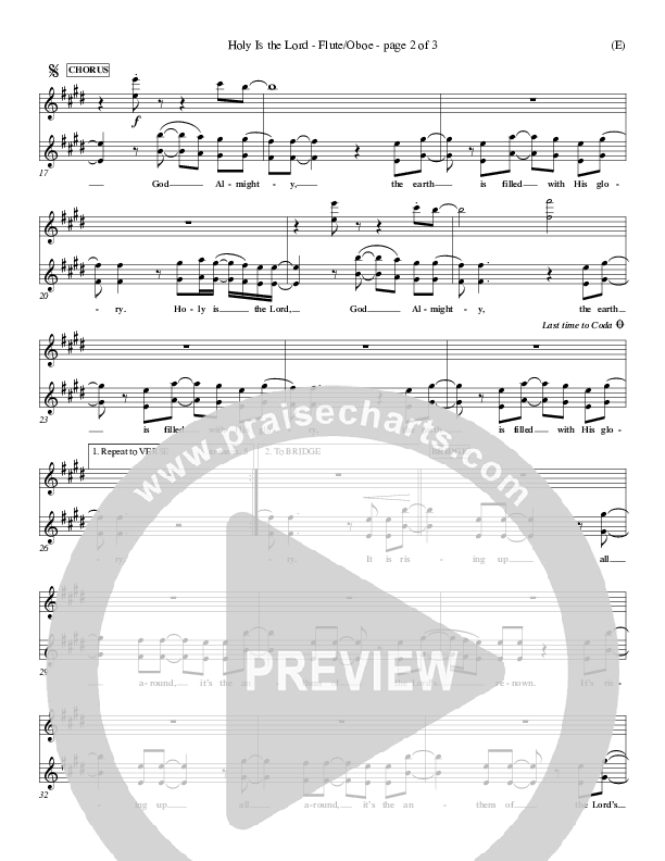 Holy Is The Lord Flute/Oboe (Chris Tomlin)