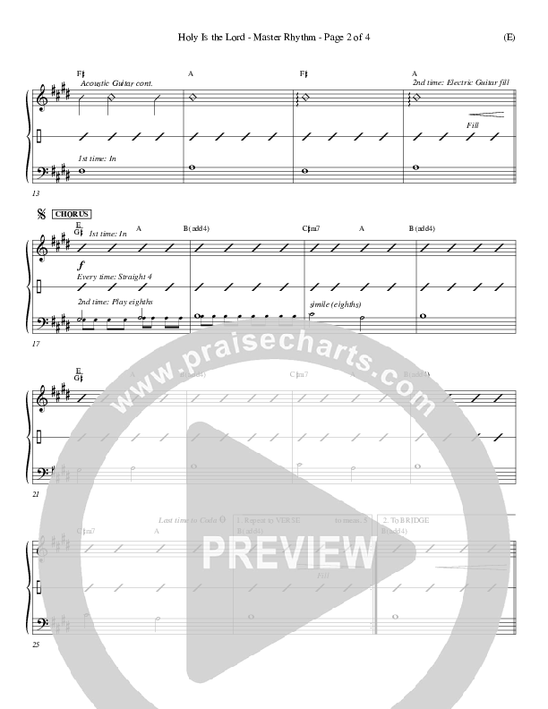 Holy Is The Lord Rhythm Chart (Chris Tomlin)