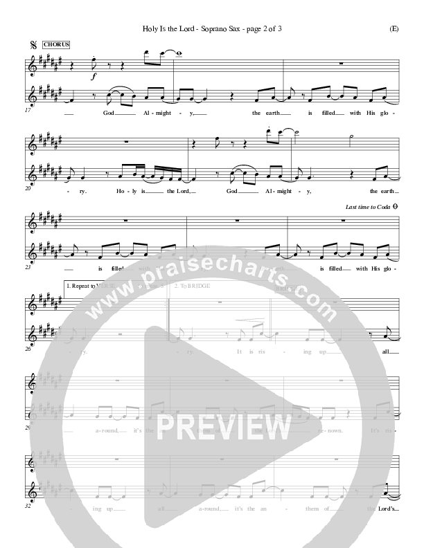 Holy Is The Lord Soprano Sax (Chris Tomlin)