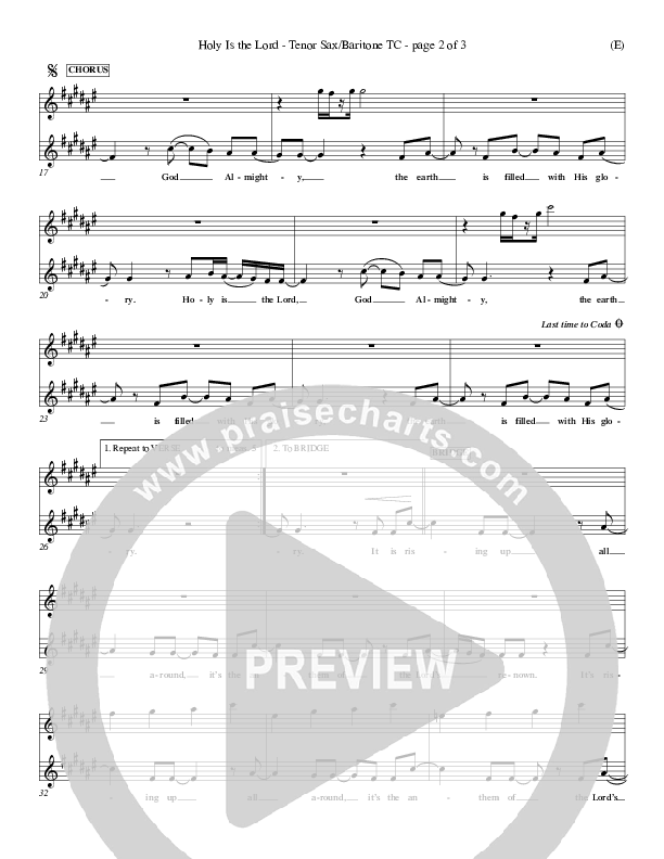 Holy Is The Lord Tenor Sax 2 (Chris Tomlin)