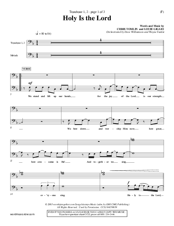 Holy Is The Lord Trumpet 1,2 (Chris Tomlin)