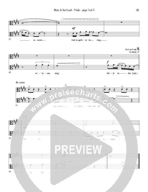 Holy Is The Lord Viola (Chris Tomlin)