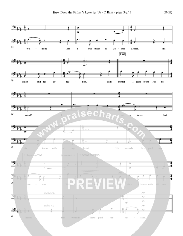 How Deep The Father's Love For Us Contrabass (Stuart Townend)