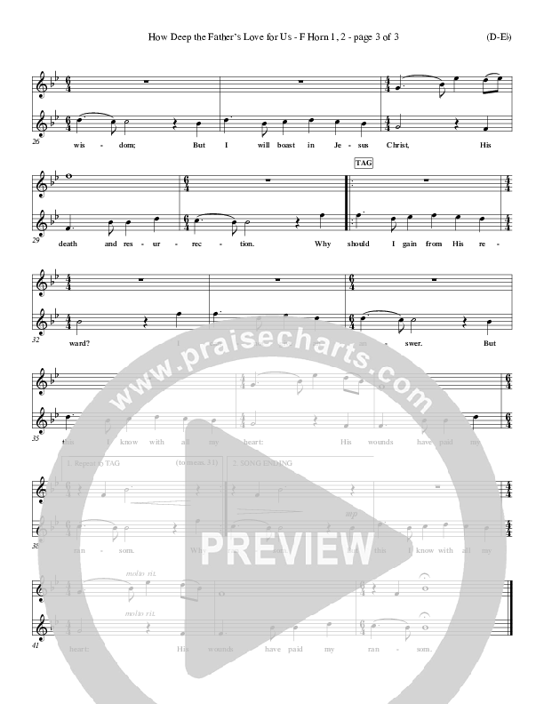 How Deep The Father's Love For Us French Horn 1/2 (Stuart Townend)