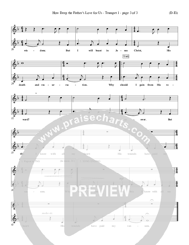 How Deep The Father's Love For Us Trumpet 1 (Stuart Townend)