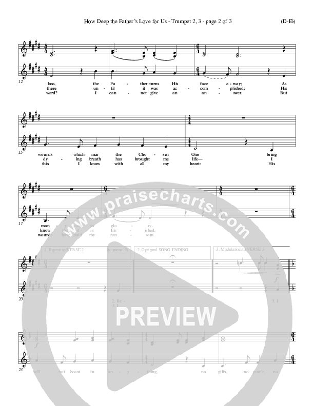 How Deep The Father's Love For Us Trumpet 2/3 (Stuart Townend)