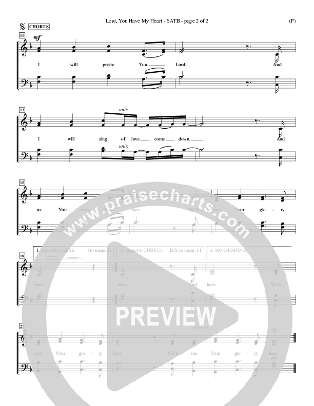 Lord You Have My Heart Choir Vocals (SATB) (Delirious)