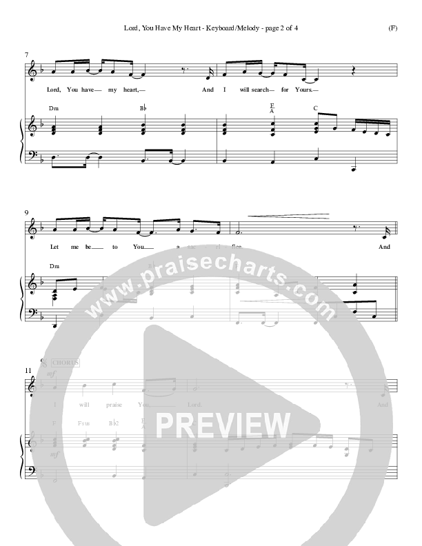 Lord You Have My Heart Lead Sheet (Delirious)