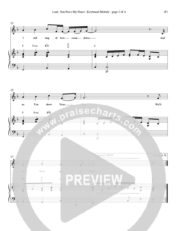 Lord You Have My Heart Lead Sheet (Delirious)