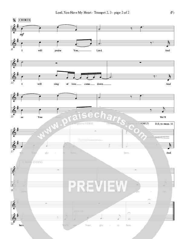 Lord You Have My Heart Trumpet 2/3 (Delirious)