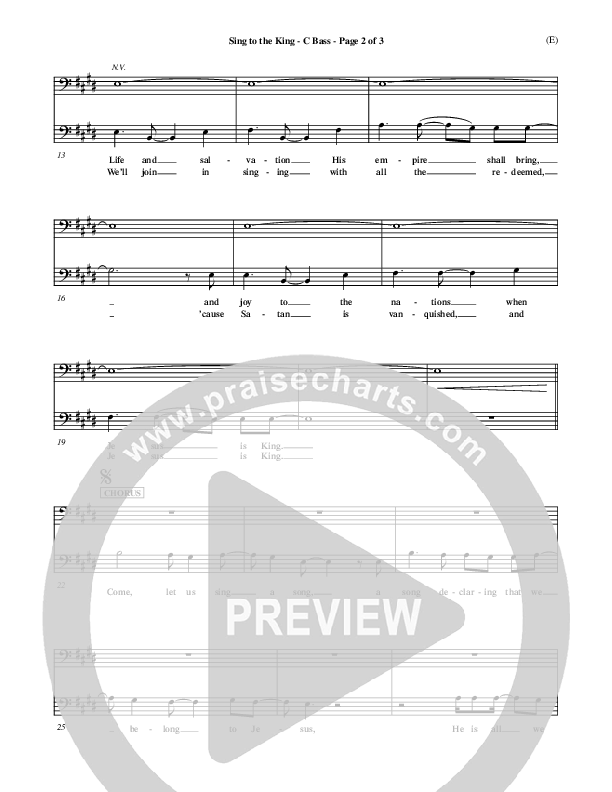 Sing To The King Contrabass (Billy Foote)