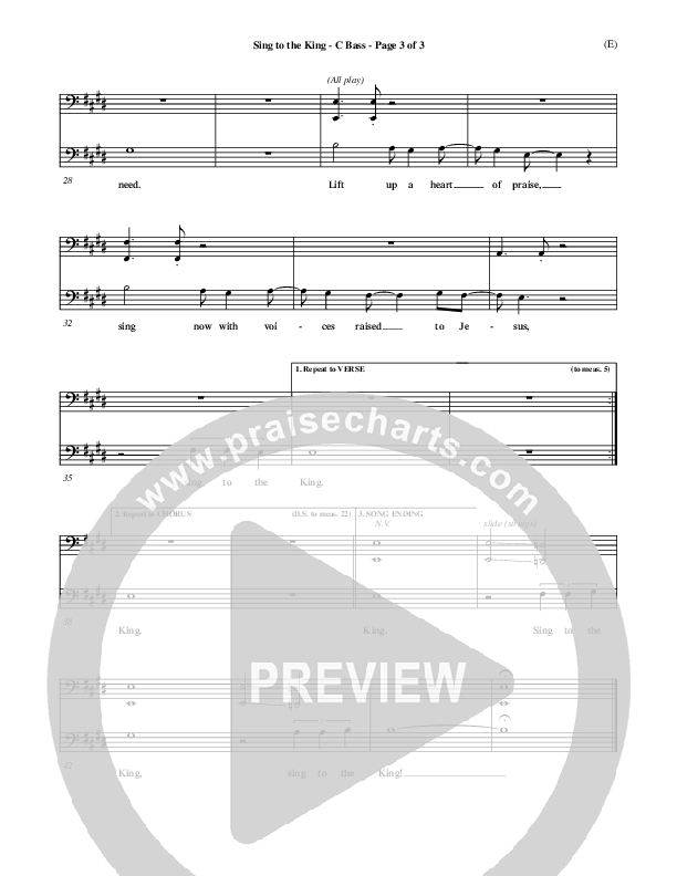 Sing To The King Contrabass (Billy Foote)