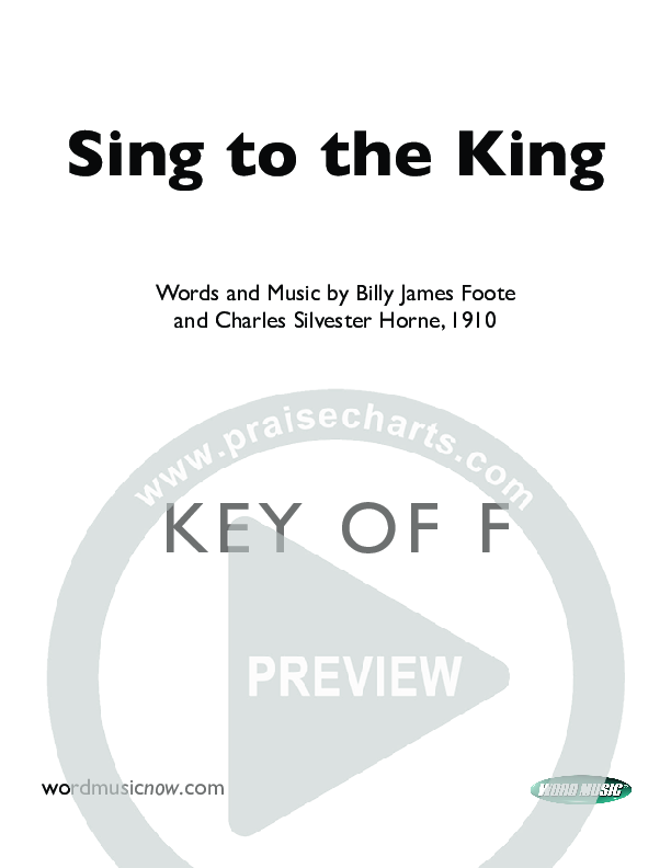 Sing To The King Cover Sheet (Billy Foote)