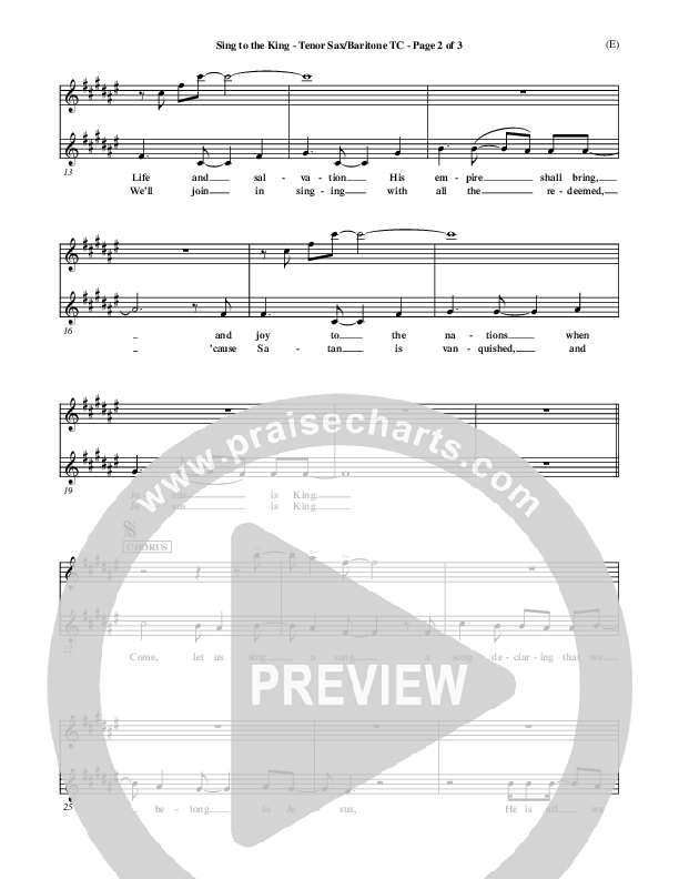 Sing To The King Tenor Sax 2 (Billy Foote)