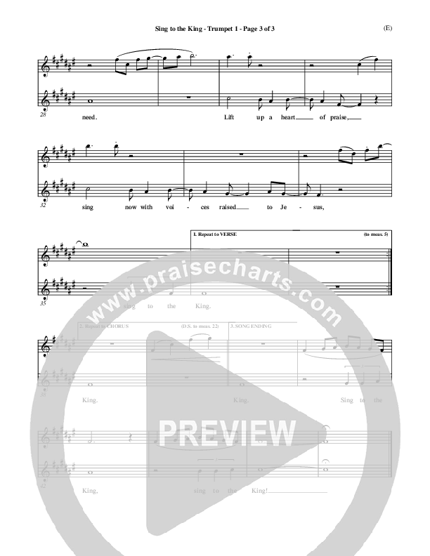 Sing To The King Trumpet 1 (Billy Foote)