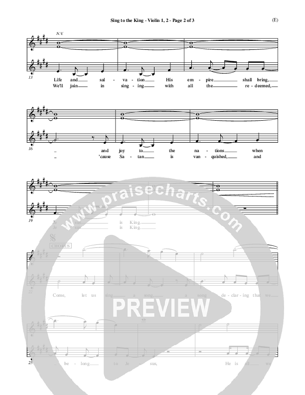 Sing To The King Violin 1/2 (Billy Foote)